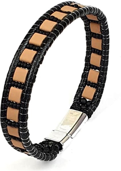 mat oniks ve hematit detaylı tasarım el işi doğal taş bileklik fiyatları