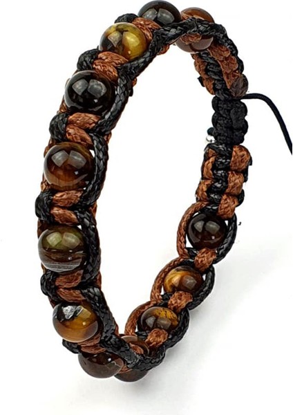 Kaplan gözü taşlı el isi doğal taş bileklik