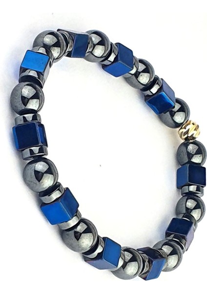 Hematit Taşlı El Işi Tasarım Şambala Erkek Bileklik