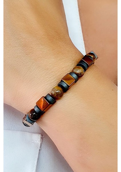 Hematit ve Kaplangözü Taşlı El Işi Tasarım Şambala Erkek Bileklik fiyatları