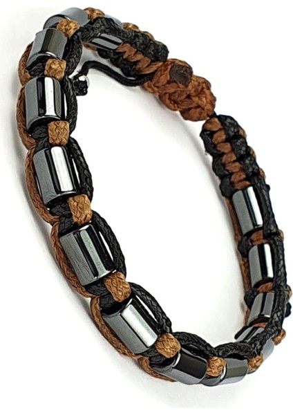 Hematit taşlı el işi şambala bileklik