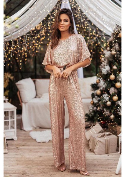 Kadın Bej Kemerli Tasarım Tulum NBEMP2350 fiyatları