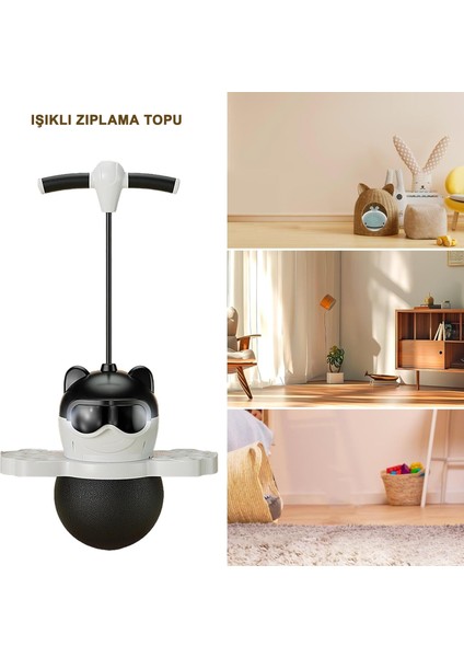 Eğlenceli Çocuk Zıplama Topu Sevimli Tasarım Ergonomik Tutma Kolu ve Dayanıklı Malzeme Denge Topu