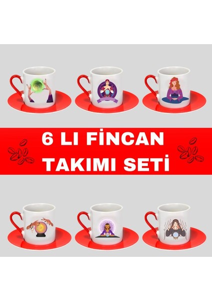 Kişiye Özel 6 Lı Türk Kahvesi Fincanı K4