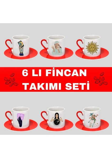 Kişiye Özel 6 Lı Türk Kahvesi Fincanı K3
