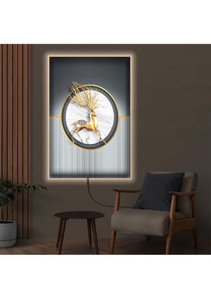 Ledli 90x60 Modern Çizim Kanvas Tablo