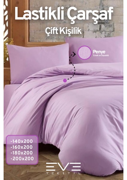 Fitted Penye Kumaş Çift Kişilik Lastikli Çarşaf
