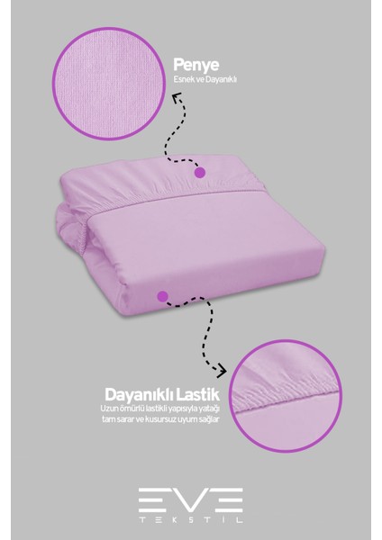 Fitted Penye Kumaş Çift Kişilik Lastikli Çarşaf fiyatları