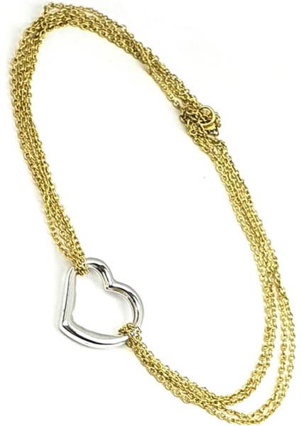 Altin işçiliği gümüş kalp bileklik fiyatları