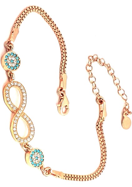 Sonsuzluk figürlü gümüş rose bileklik fiyatları