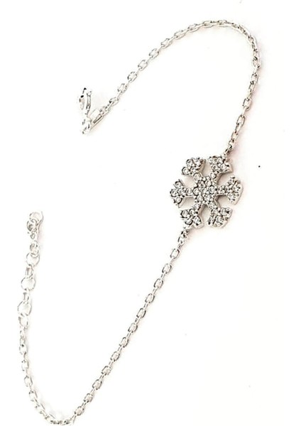 Zirkon taşlı 925 ayar gümüş kar tanesi figürlü gümüş bileklik fiyatları