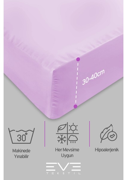 Fitted Penye Kumaş Çift Kişilik Lastikli Çarşaf fırsatları