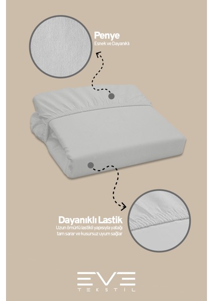 Fitted Penye Kumaş Çift Kişilik Lastikli Çarşaf fiyatları