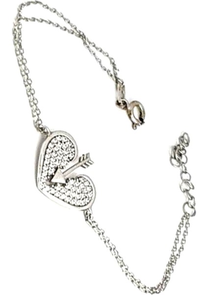 kalp figürlü zirkon taşlı gümüş bileklik fiyatları