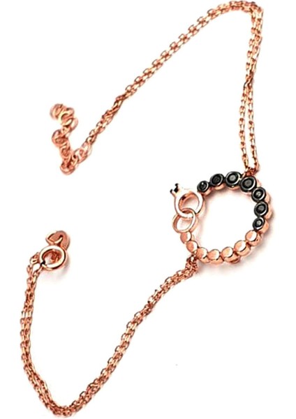 Oniks taşlı 925 ayar gümüş aşk bilekligi