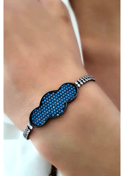 bulut figürlü gümüş rose ayarlanabilir asansörlü bileklik