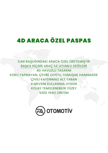 Ford Focus 3 Sedan 4d Havuzlu Paspas 2011 – 2014 Model indirimleri