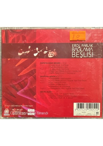 Erol Parlak - Bağlama Beşlisi Eşik CD fiyatları
