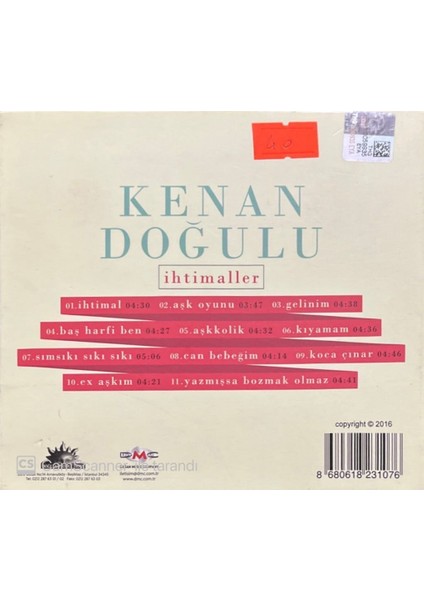 Kenan Doğulu – İhtimaller CD fiyatları