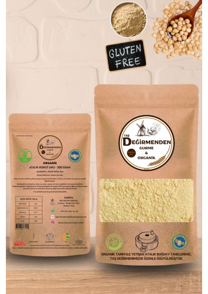 Organik Atalık Nohut Unu (Gluten İçermez) - 300 Gram