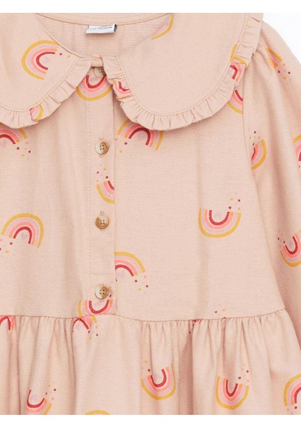 Kids Bej Bebe Yaka Kız Çocuk Elbise fiyatları