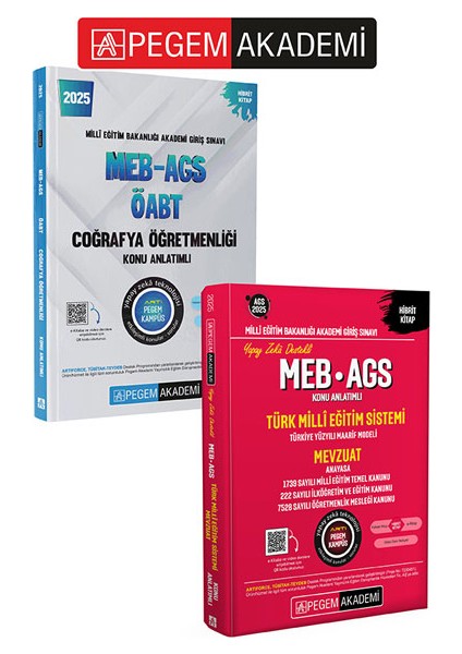 PEGEM AKAEMİ 2025 MEB-AGS-ÖABT Coğrafya Konu Anlatımlı + 2025 MEB