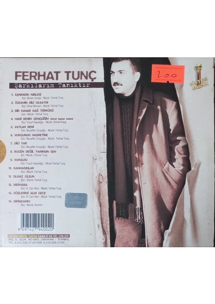 Ferhat Tunç – Şarkılarım Tanıktır CD