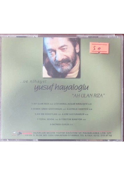 Yusuf Hayaloğlu - '' Ah Ulan Rıza '' CD fiyatları