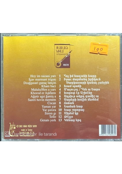 Sayat Nova Korosu – Armenian Music Tatul Altunyan Şarkıları CD fiyatları