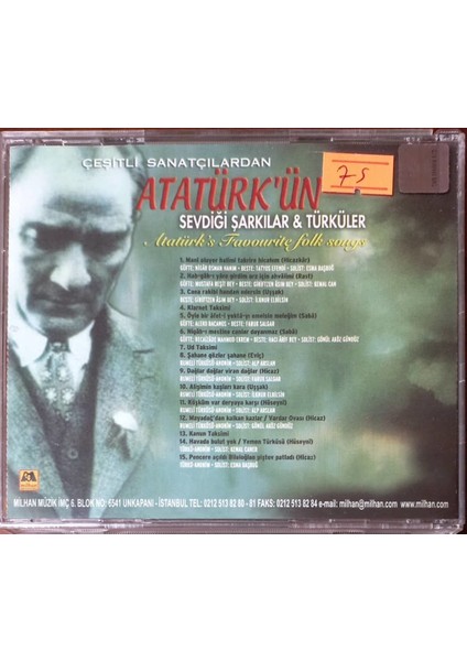 Atatürk'ün Sevdiği Şarkılar - Türküler CD