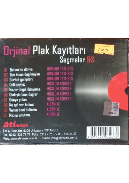 Orijinal Plak Kayıtları Seçmeler 93 CD fiyatları