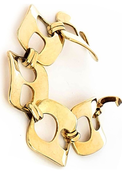 İtalyan tasarımı gümüş üzerine altın kaplama lüks bileklik