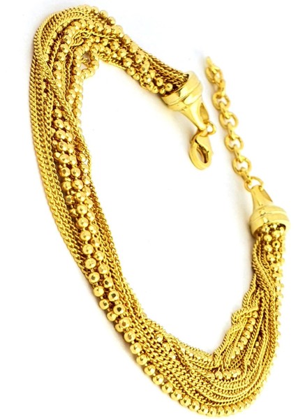 İtalyan 925 ayar Gümüş Üzerine Altın Kaplama Çok Zincirli Tasarım Bileklik fiyatları