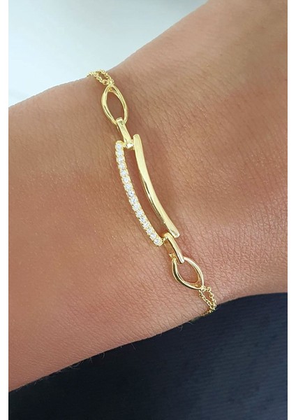 Altın işçiliğinde Zirkon Taşlı 925ayar Gümüş Üzerine Altın Kaplama İtalyan Bileklik fiyatları