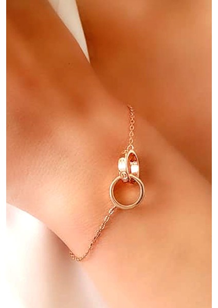 İtalyan tasarımı gümüş rose bileklik