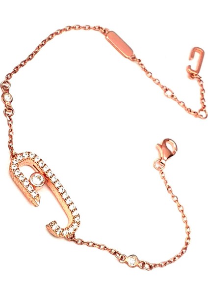 Taşı hareketli italyan tasarımı gümüş rose bileklik fiyatları