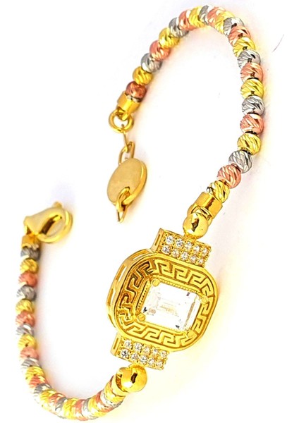 Baget zirkon Taşlı 925ayar Gümüş 3 Renk Dorika Bileklik modelleri