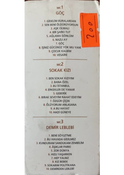 Nazan Öncel Bir Şarkı Tut Kaset fiyatları