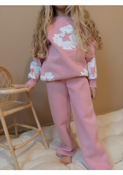 Yigit Butik Çiçek Baskılı Ispanyol Paça Kız Çocuk Alt Üst Takım fiyatları