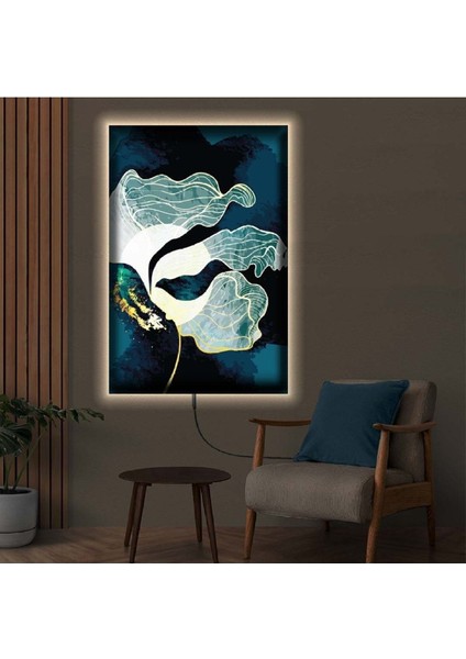 Ledli 90x60 Soyut Çizim Kanvas Tablo