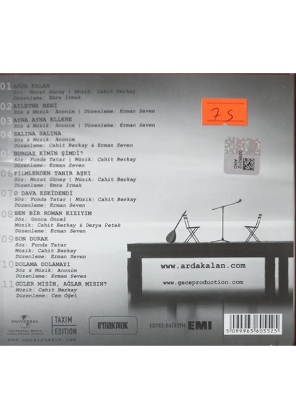 Cahit Berkay - Derya Petek Arda Kalan CD