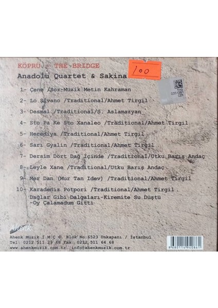 Anadolu Quartet - Sakina CD fiyatları