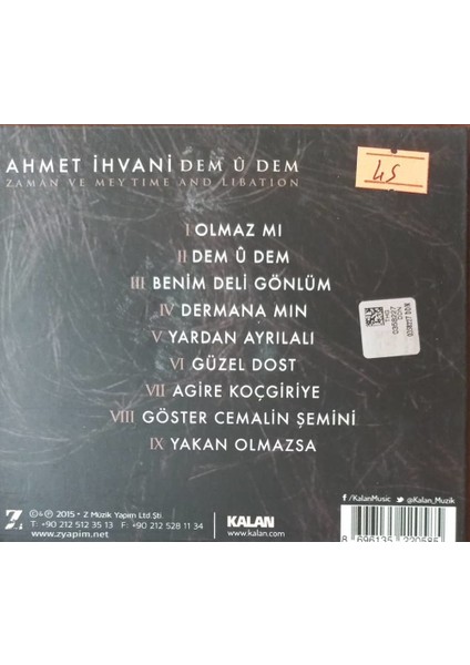 Ahmet İhvani - Dem ü Dem CD