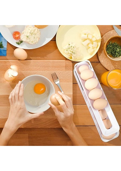 2 Katlı Otomatik Buzdolabı Yumurta Standı Yumurtalık Rafı Saklama Kabı Buzdolabı Organizeri fırsatları