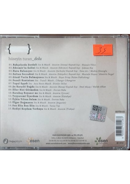 Hüseyin Turan – Dolu CD fiyatları