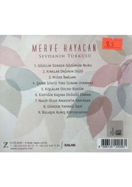 Merve Kayacan – Sevdanın Türküsü CD