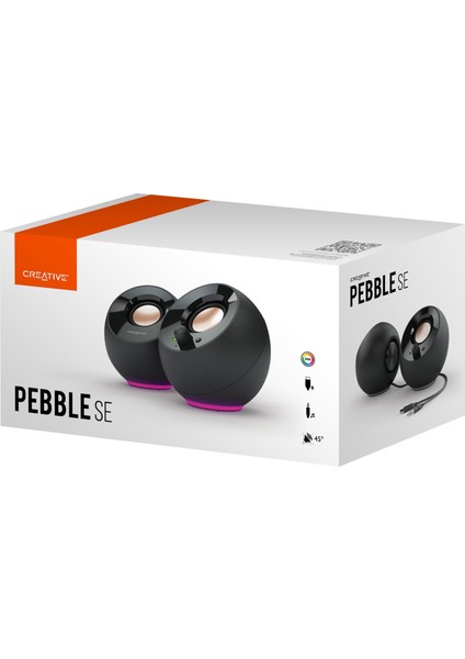 Pebble Se - Usb-C - 16W Multimedya Stereo Hoparlör Seti - Rgb Aydınlatmalı - Siyah