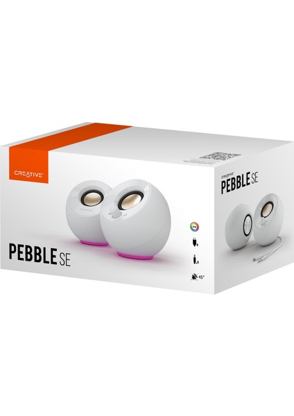 Pebble Se - Usb-C - 16W Multimedya Stereo Hoparlör Seti - Rgb Aydınlatmalı - Beyaz