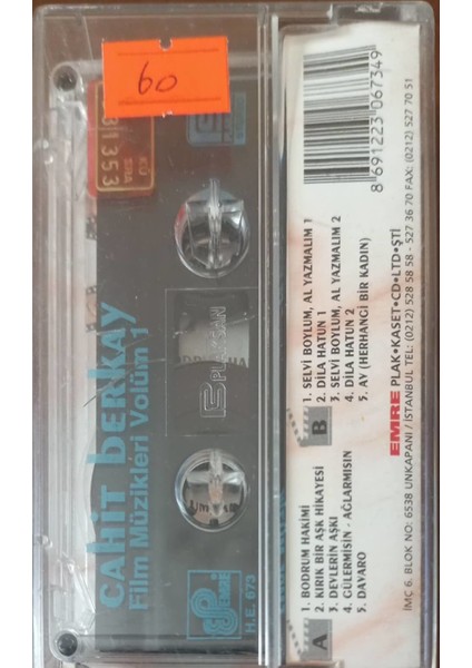 Cahit Berkay Filim Müzikleri Volme 1 Kaset fiyatları