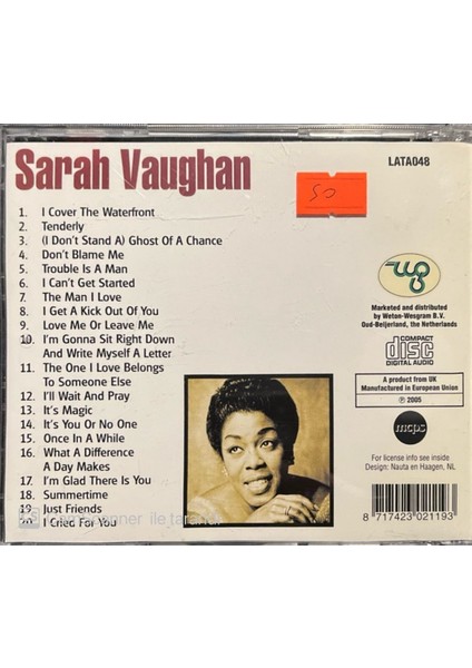 Sarah Vaughan – What A Difference A Day Makes CD